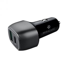 מטען מהיר לרכב Miracase 2USB QC3.0 + PD Type C